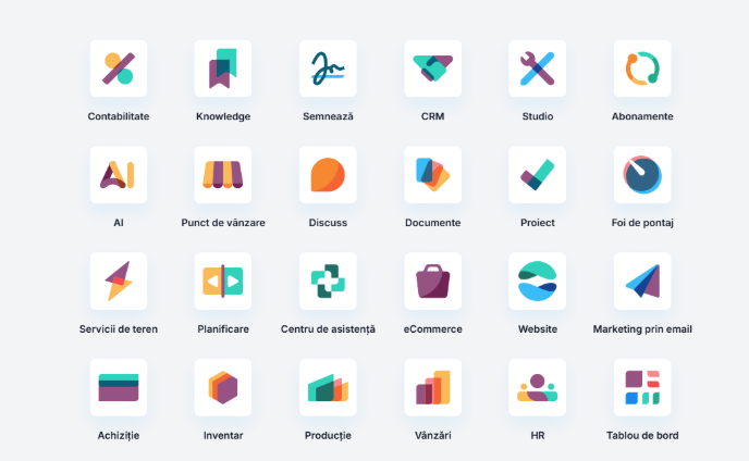 Aplicațiile Odoo: contabilitate, CRM, vânzări, inventar, eCommerce, achiziții și altele