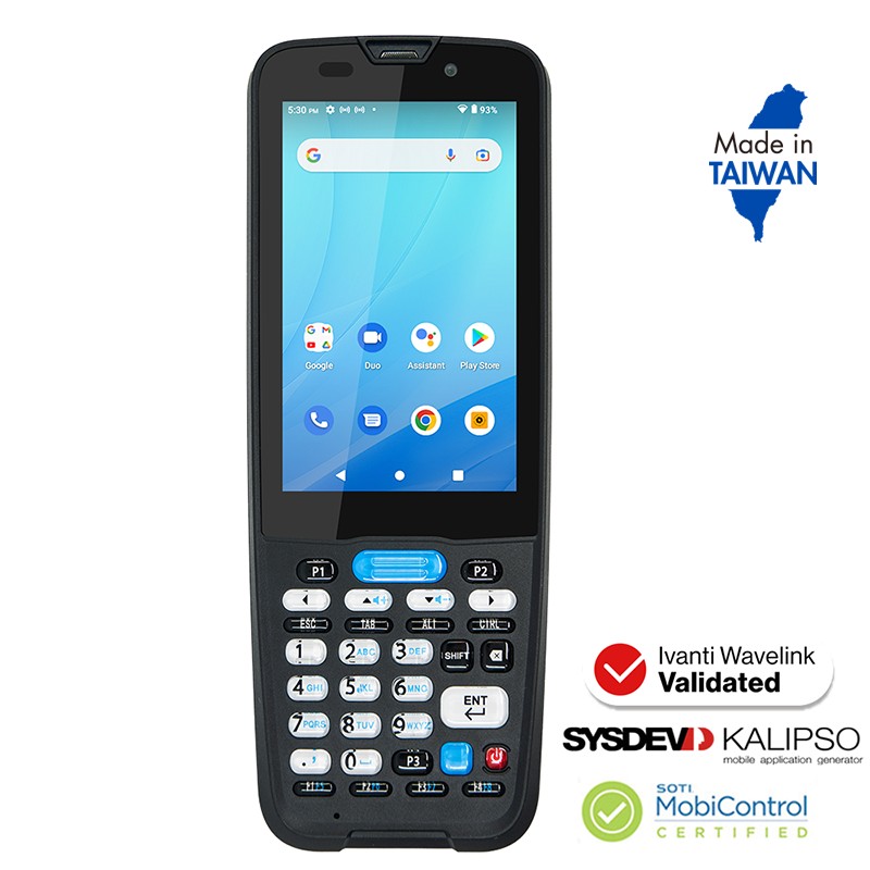 Terminal mobil rugged Unitech HT330, Android 12, 4G LTE, tastatură fizică
